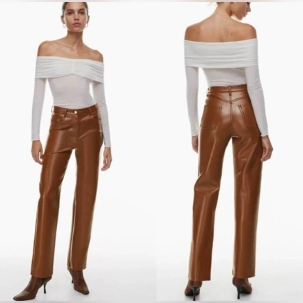Wilfred 'Melina' Vegan Leather Cognac Pants - Sz 00